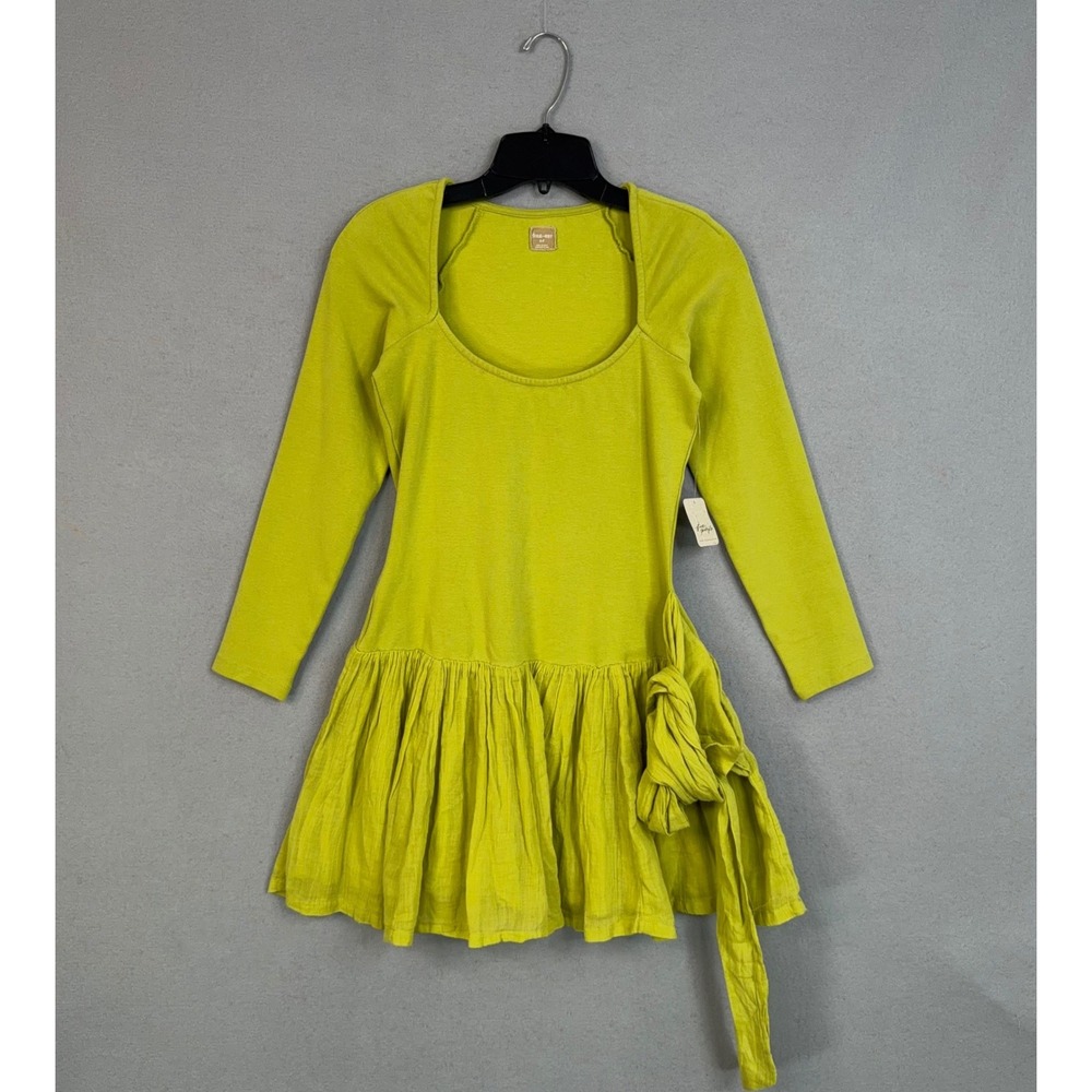 Free People Dress Women Small Green Sparkling Oasis Lexi Mini  Boho Drop Waist
